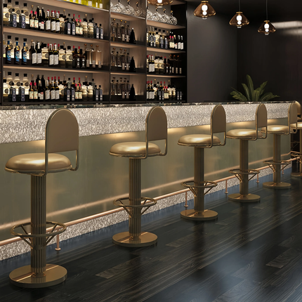 Modern Leather Stool Chairs Luxury Kitchen Metal High Chair Counter Velvet Adjustable Outdoor PU Gold Bar Stools