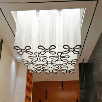 Custom Style Luxury Acrylic Pendant Light Remote Control Resin Chandelier For Dining Room Banquet Hall Mall Project Solution