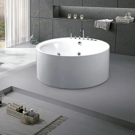 Modern Acrylic Freestanding Round Bathtub Adults Air Spa Jet Whirlpool Massage Bath For Hotel