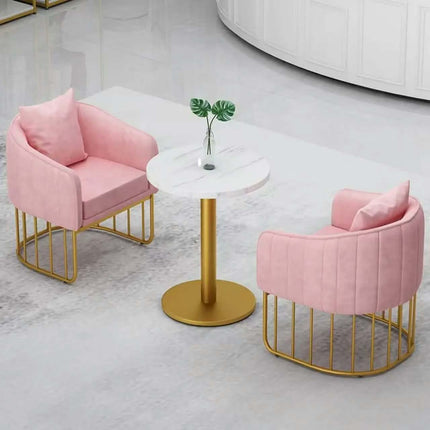 Nordic Modern Elegant Ins Style Sofa Chair Light Luxury Golden Metal Simple Design For Living Room Leisure Home Furniture Sponge
