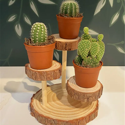 3 Tier Cupcake Stand Wood Cup Cake Tier Stand Farmhouse Tiered Tray Decor Set Wooden Serving Tray