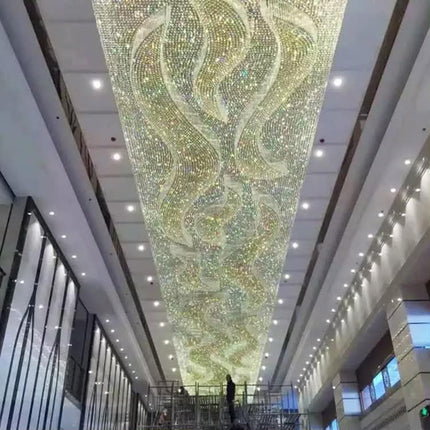 Modern Luxury LED Chandelier Ceiling Light New Product For banquet Hall Shopping Mall Hotel Lobby Decorative Glass Base