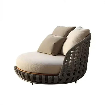 Outdoor Nordic Rattan Sofa Set with Aluminum Alloy Waterproof & Sun-Proof for Courtyard Terrace Garden Furniture