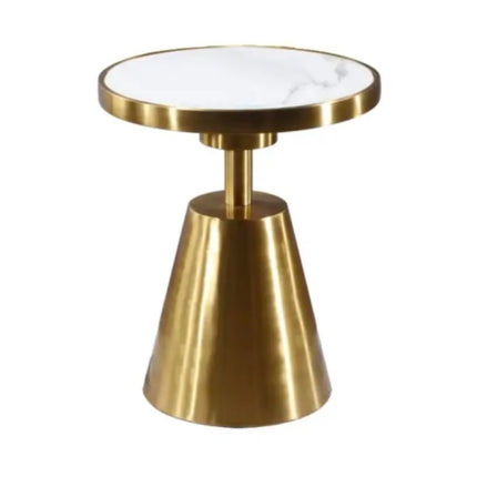 Luxury Modern Golden Stainless Steel Base Round Marble Top Living Room Coffee Table