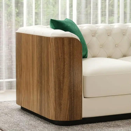 Contemporary Eco-Friendly Sofa Set Solid Wood Accents Plush Cushion Featuring Elegant Tufting Stylish Living Room Furniture