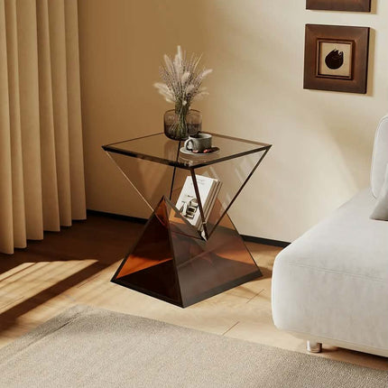 Acrylic Side Table Contemporary Minimalist Modern Corner Movable Corner Table For Bedroom and Sofa Nightstand Home Furniture