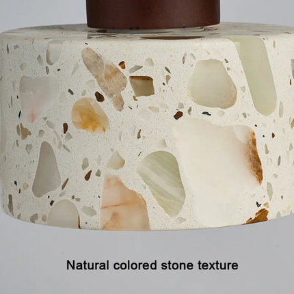 Popular Wabi Sabi Travertine Led Pendant Light Dining Desk Kitchen Island Restaurant Bedside Hotel Yellow Stone Decor Droplight