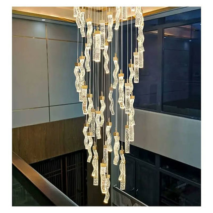 LED Chandelier Lighting Duplex Rotating Staircase Postmodern Creative Pendant Lamp Dining Living Room Hanging Lights