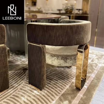 Luxury Quality Home Furniture – Modern Dining Table Set Featuring Marble Top and Sturdy Stainless Steel Frame
