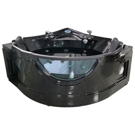 Black Acrylic Freestanding Modern Massage Bathtub with Whirlpool & Drainer 10-year Warranty for Hotel Use and Soaking