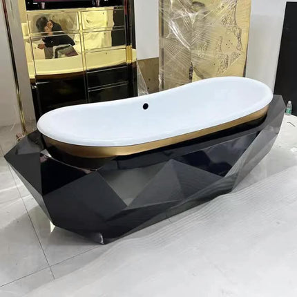 Modern Luxury Stainless Steel Bathtub Contract Grade Freestanding Soaking Tub Durable Metallic Finish For Luxury Villa Project