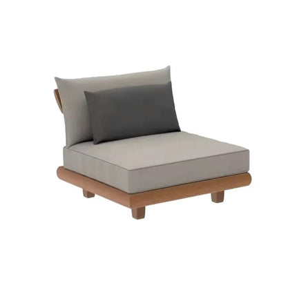 Modern Aluminum Modular 2-Seater Outdoor Lounge Patio Sectional Sofa Set with Washable Thick Cushions