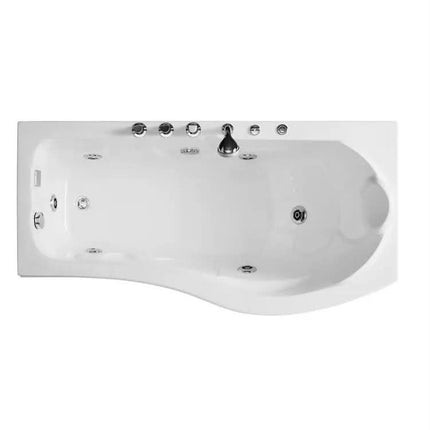 WELLGEMS WG-L238 Balneotherapy Single Freestanding Acrylic Bathtub with Combo Massage (Air Whirlpool) and Right Side Drain