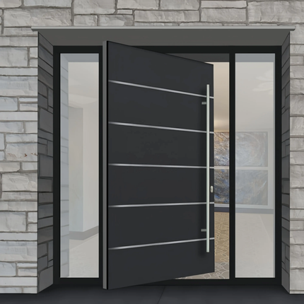 ZEKIN New Exterior Luxury Aluminum Alloy Entrance Door Pivot Entry Front Doors For Houses Modern Front Doors Smart Security Gate