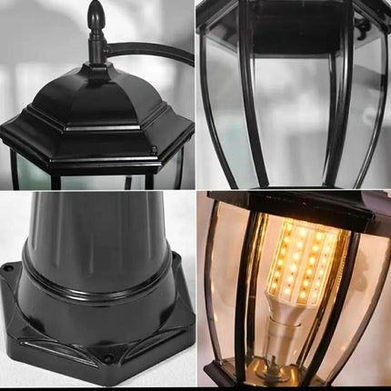 European Retro LED Landscape Light Pole Column Light Aluminum Pedestrian Area Decoration IP65 Garden Courtyard Straight Electric