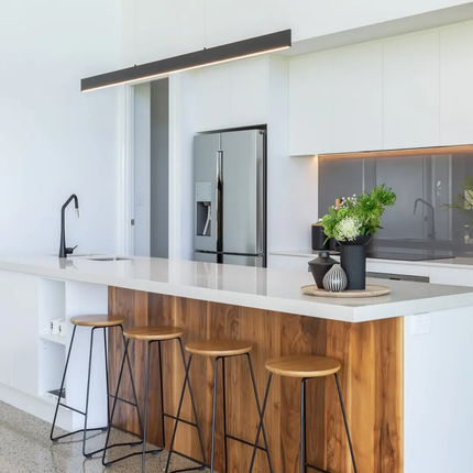 Modern Custom Design L Shape Free 3D View Modular White Kitchen Cabinet