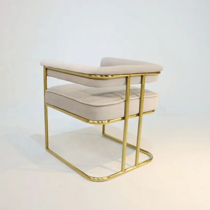 Exclusive Cream White Elite Chair High Class Modern Design with Golden Accents