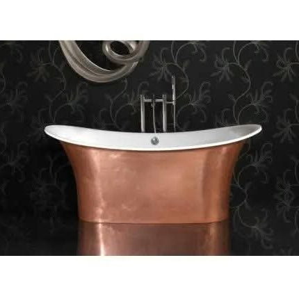 Large Capacity Copper Bathtub for Comfortable Soaking Supporting Relaxation and Premium Bathroom Experience