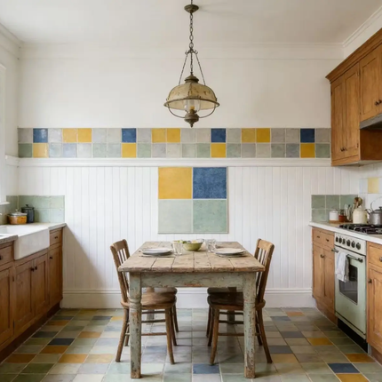Retro Inspired Traditional Porcelain Wall Tile 30x30cm Matte Finish Earth Tones For Bathroom Feature Walls And Backsplashes