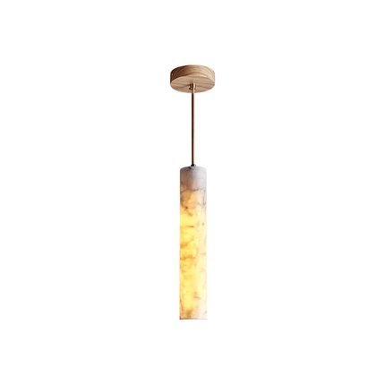 Modern Round Natural Marble Hanging Lamp Marble Veins Warm White LED Suspension Lamp for Bedroom AC Compatible Easy Installation