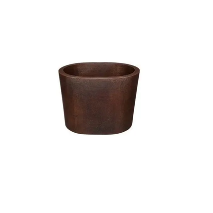 Compact Double Wall Hammered Copper Freestanding Oval Soaking Tub Rustic Luxury Bathroom Fixture Handcrafted Design Portable