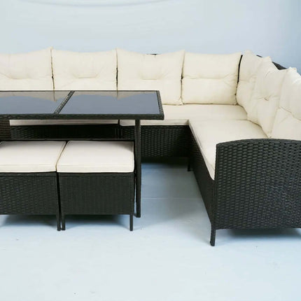 Modern L-Shaped Wicker Sofa Set for Outdoor Garden For Living Room Hotel Apartment or Villa Furniture