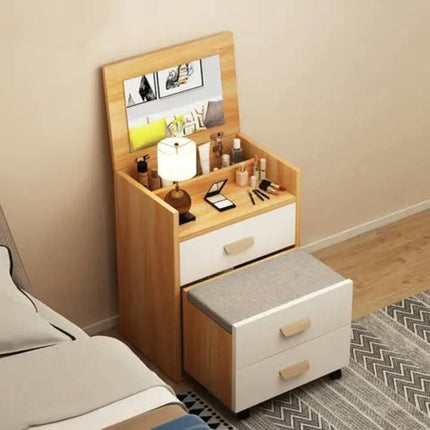 Nordic Simple Style White Small Dresser Mirrored NightStand Bedside Table With Drawer For Bedroom Living Room