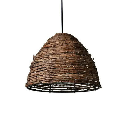 Customizable Modern Design Rattan Pendant Light with Elegant Sweeping Curve for Hotels Resorts Villas