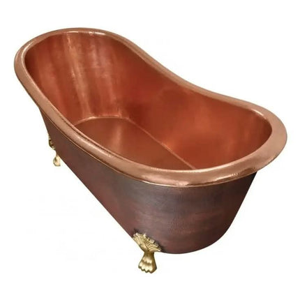 Large Capacity Copper Bathtub for Comfortable Soaking Supporting Relaxation and Premium Bathroom Experience