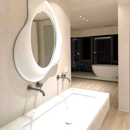 Elegant Rectangular Bathroom Vanity – White Crystal Marble Top, Sink Cabinet for Home, Hotel and Daily Use