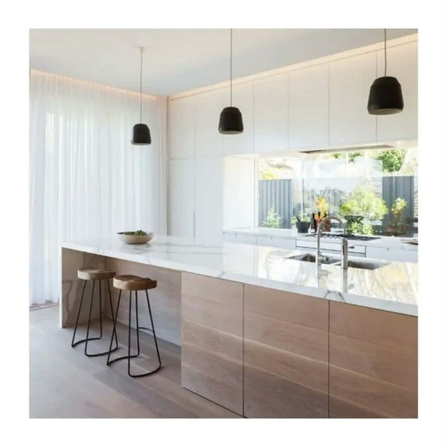 Luxury Modern Smart Modular Kitchen Design Wooden Furniture Veneer Door Panel Economic Wood Wall Kitchen Cabinet With Island