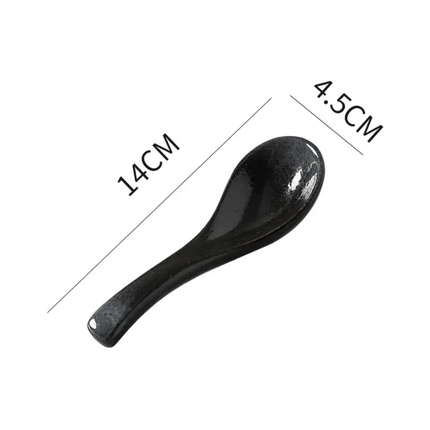 Ceramic Spoons Retro Style Smooth Polished Kitchen Spoons For Rice Porridge Soup Serving Household Restaurant Hotel Use