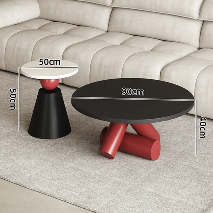Made of concrete Geometric Italian Minimalist Stone Coffee Table For Living Room Light Luxury Design Requires Assembly