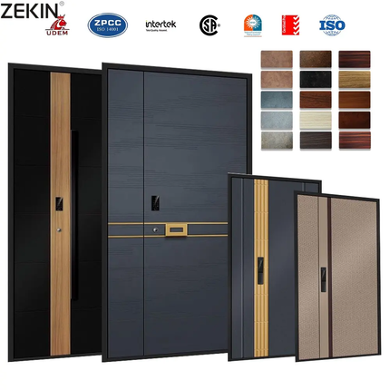 ZEKIN Modern Security Door Residential Door Apartment House Armored Artificial Intelligence Lock Front Main Gate Entrance Door