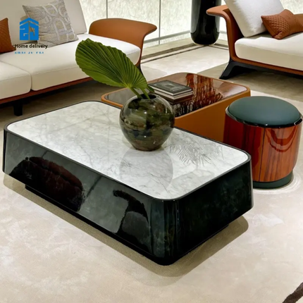 Italian Luxury for Wing Style Sectional Sofa Set Modern Design Natural Wood Veneer High-Gloss Lacquer Finish