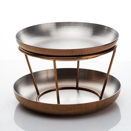 Luxury Hotel Catering Equipment Buffet Stainless Steel Hammered Multi-Layer Seafood Display Stand Desktop For Hotel Restaurant