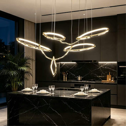 Brass Gold Long Chandelier Handmade LED Luxury Light 150cm 3000k-6000k Modern Living Room Dining Room Artistic Lighting Hotel