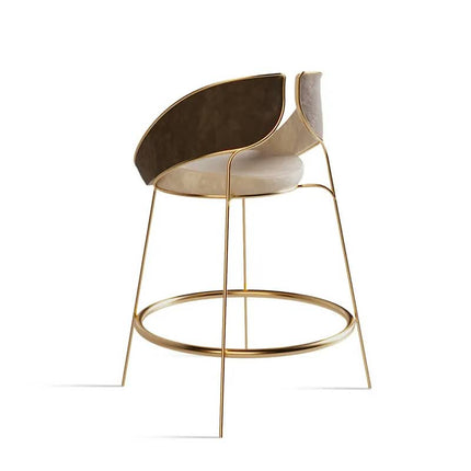 Modern Nordic Creative Designer Bar Chair Light Luxury Stainless Steel Front Desk Chair fot Hotel and Dining Application