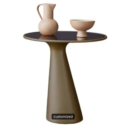 Luxury Home Living Room Furniture Tempered Glass Top Fiberglass Small Round Side Corner Table Coffee Table For Living Room