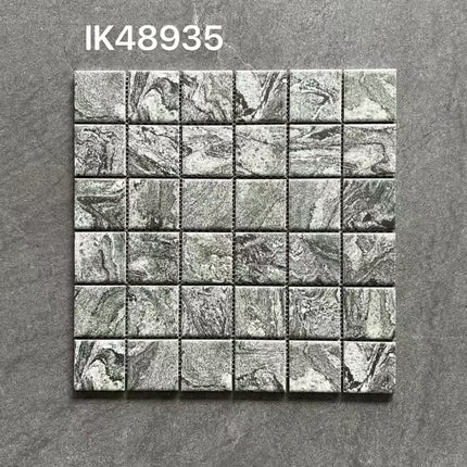 Mosaic Porcelain Sukabumi Pool Tiles Outdoor Indoor Bathroom Tiles 30x30cm Grey Design