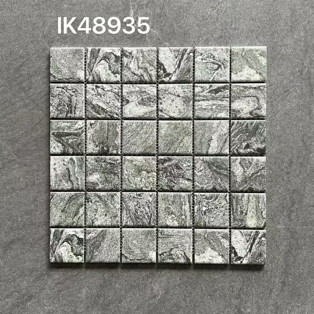 Mosaic Porcelain Sukabumi Pool Tiles Outdoor Indoor Bathroom Tiles 30x30cm Grey Design
