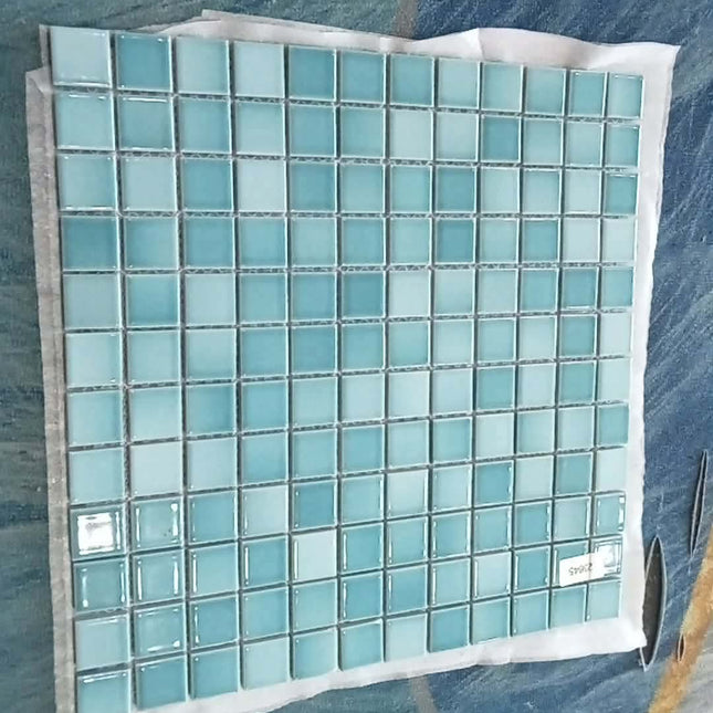 Reflective Glass Pool Tile Durable Swimming Pool Mosaic Modern Decorative Tile Sheet