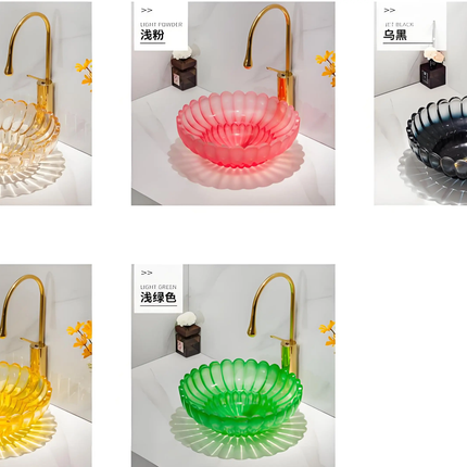 New Arrival Artistic Tempered Glass Washbasin – Oval Countertop Design, Colorful Single Bowl with Custom Color Options, Factory Direct Supply