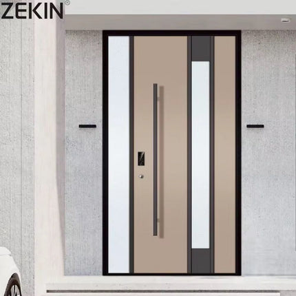 ZEKIN Aluminum Security Door Aluminum Armoured Front Entry Door Security Doors Anti-Theft Heat Insulation For Family House