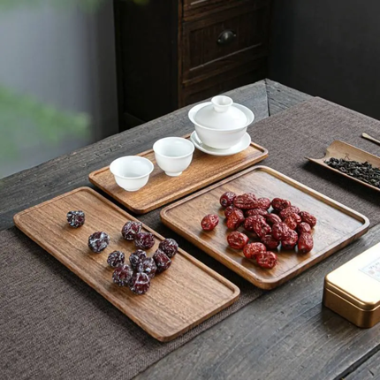 Custom Engraved Acacia Biodegradable Dinner Plate Set, Eco-Friendly Irregular Platters