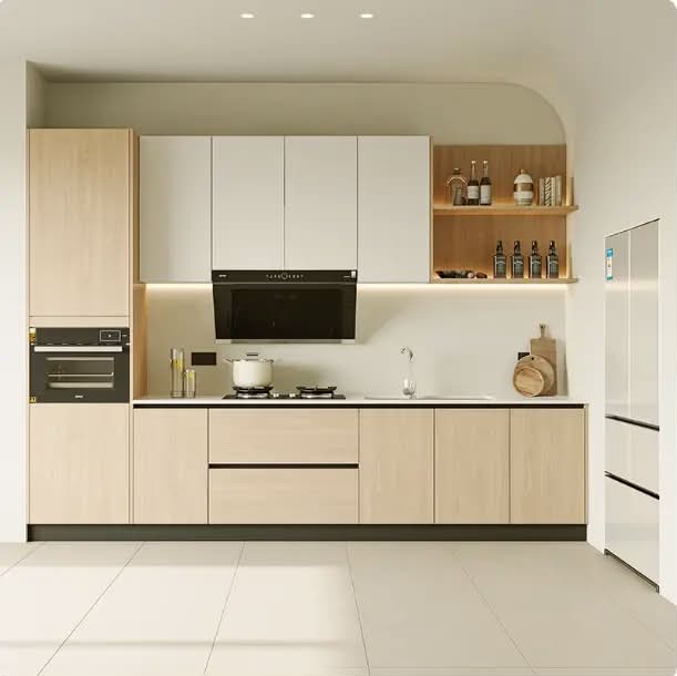 Customizable Design of Modern Style Melamine Kitchen Cabinets and Dish Cabinets with Easy Clean Feature For Kitchen Furniture