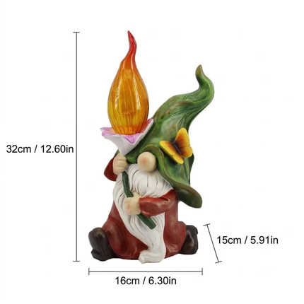 Outdoor Solar Garden Decorative Lights Cute Gnome Resin Statue Landscape Lamp For Yard Lawn Patio Pathway Decoration