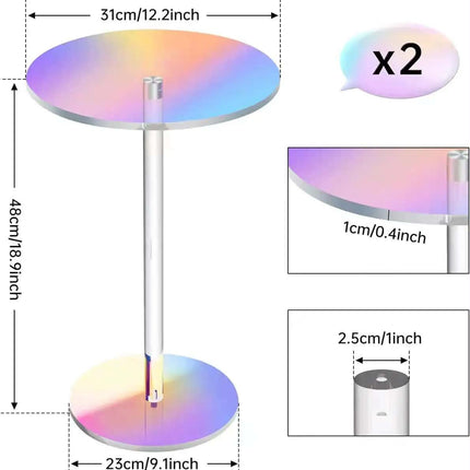 Colorful Acrylic Coffee Table Transparent Small Round Table Coffee Side Table