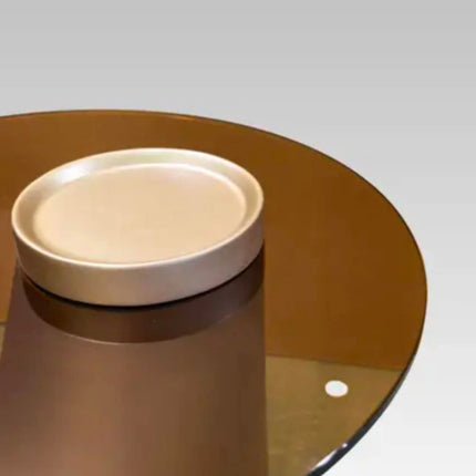 New Arrival Factory Wholesale Modern Minimalist Tempered Glass Top MDF in Metallic Lacquer Living Room Side Table Coffee Table