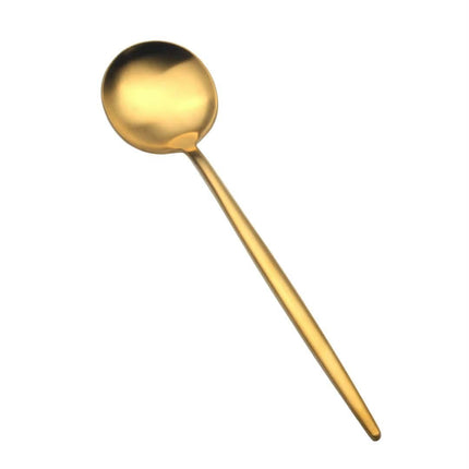 Royal 304 Stainless Steel Long Handle Dinner Spoon Luxury Gold Serving Spoons